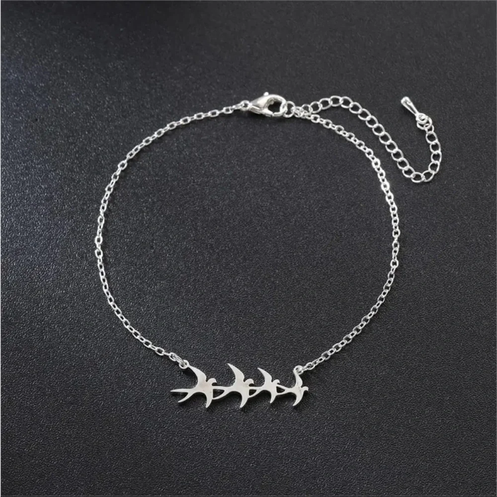 Silver Swallow Bird Bracelet